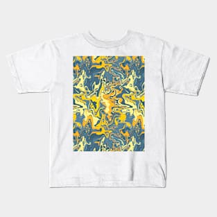 Lightning Strike Marble - Digital Paint Spill Kids T-Shirt